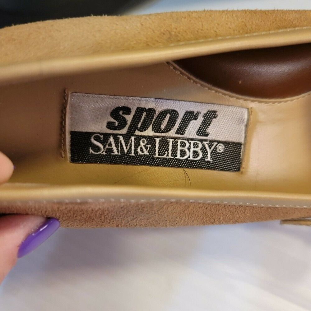 Sam & Libby size 9M Tan Suede Leather Sport Shoe Scamper Chunky Heel As … - Picture 9 of 12